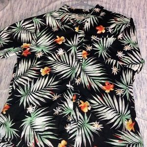 Vans floral button down shirt